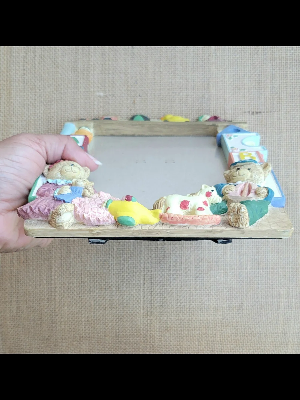 Vintage 90s 3D Bear Ceramic Collectible Picture Frame
